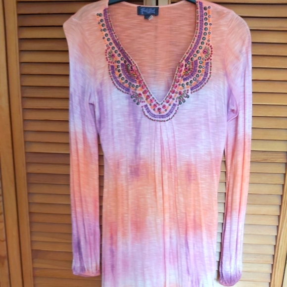 Boho Style Long sleeve T Shirt Dress - Picture 1 of 2
